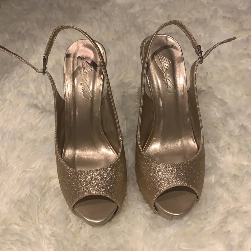 Gold sparkly shoes